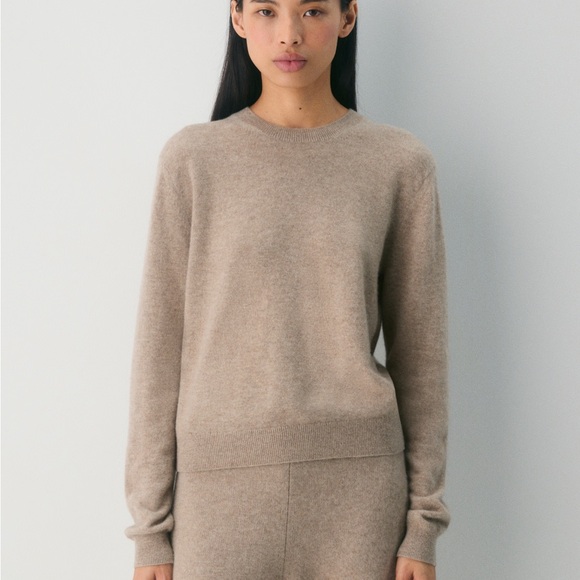 Aritzia Sweaters - Aritzia Cashmere Bare Crewneck Sweater in beige